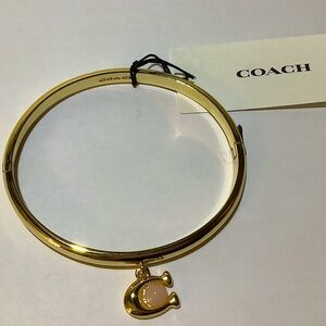 Coach Charm Hinged Bangle Bracelet New